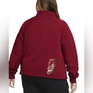 Nike Women’s 1/2 Zip Fleece Lined Pullover Plus Six 3X Cranberry Red Gold Logos